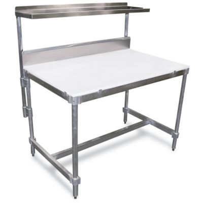 Stainless Steel Cantilever Over Shelf For Prairie View Poly Vinyl Top Aluminum Workbenches - 48X12"