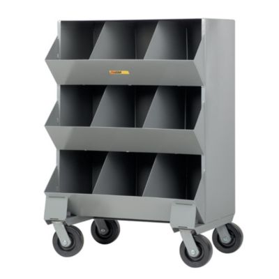 Little Giant Mobile Storage Bin - 32X20x45-1/2" - (9) 10-1/2 X15x12-1/2" Bins - Gray