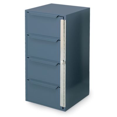 Durham Bar-Lock Steel Drawer Cabinet - 12-9/16 X12x24-3/8" - (4) 10-15/16 X10-3/4 X4-7/8" Drawers - Gray