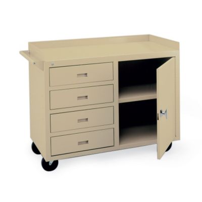 Edsal Premier All-Welded Mobile Service Bench - 45X22x34" - 4 Drawers - Putty