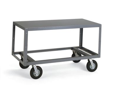 Edsal All-Welded Mobile Tables - 48"Wx24"D Shelf - 1 Shelf - Rubber