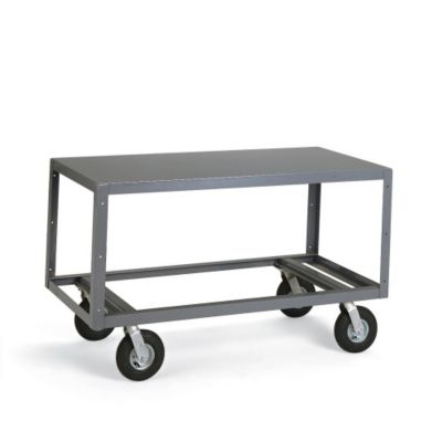 Edsal All-Welded Mobile Tables - 60"Wx30"D Shelf - 1 Shelf - Rubber