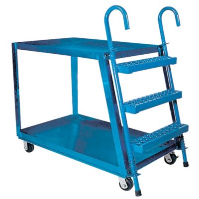 Vestil Stock-Picking Ladder Trucks - 28"Wx22"D Top Shelf - 2 Shelves - Polyurethane