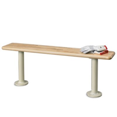 Industrial Pedestal Bench - 96" Wide - Parchment