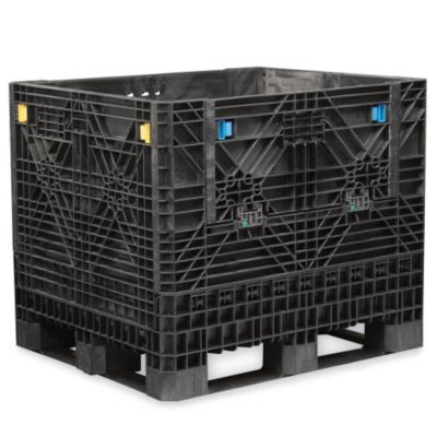 Buckhorn Medium-Duty Collapsible Bulk Containers - 48"Wx40"Lx39"H - Black