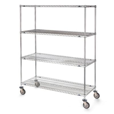 Metro Stainless Steel Wire Shelf Trucks - 72"Wx24"D Shelf