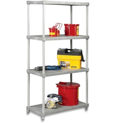 Gillis/Amco Plasteel Shelving - 60X24x72" - Solid Shelves - Gray