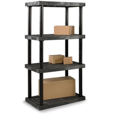 Structural Plastics Dura-Shelf All-Plastic Shelving With Adjustable Shelves - 36X16x45" - Ventilated Grid-Top Shelving