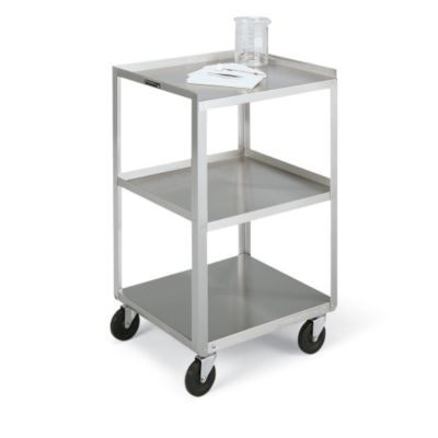 Lakeside Stainless Steel Mobile Tables -18-3/8"Wx16-5/8"D Shelf - 3 Shelves - 20-Gauge - No Drawer