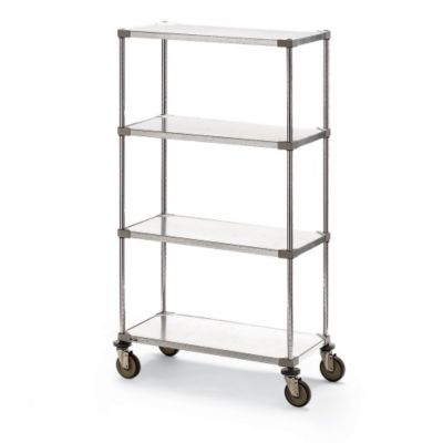 Metro Super Erecta Shelf Trucks With Solid Galvanized Shelves - 36"Wx18"D Shelf