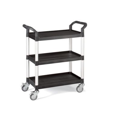 Relius Solutions High-Capacity Utility Carts With Aluminum Uprights - 26"Wx17"D Shelf - 39"H - Thermoplastic Rubber Casters