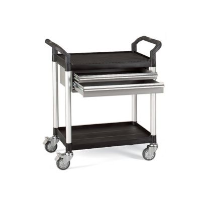 Relius Solutions High-Capacity Utility Carts With Aluminum Uprights - 26"Wx17"D Shelf - 37"H - Thermoplastic Rubber Casters