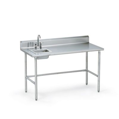 Stainless Steel Worktable With Sink 48×30″ Top 16 Gauge Right