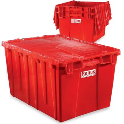 Relius Solutions Tote With Attached Lid - 21.9X15.2X9.3" - Red