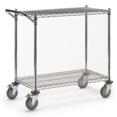 Relius Solutions Wire Utility Carts With Chrome Finish - 48"Wx24"D Shelf - 40"H