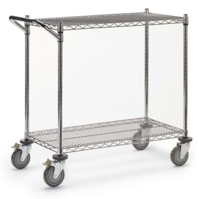 Relius Solutions Wire Utility Carts With Chrome Finish - 36"Wx18"D Shelf - 40"H