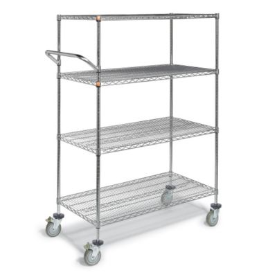 Relius Solutions Wire Shelf Trucks With Chrome Finish - 36"Wx18"D Shelf - 69"H