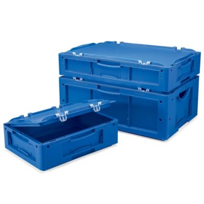 Schaefer Attached-Lid Container - 16X12x5" - Blue