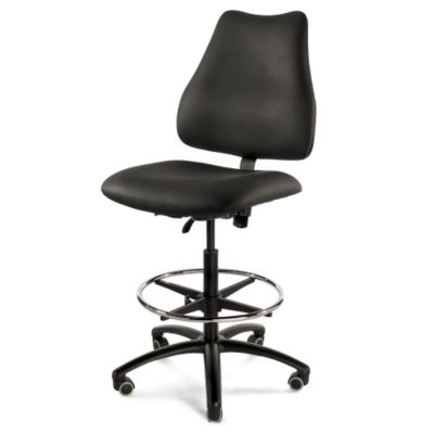 Ergocraft 350-Lb. High-Capacity Seating - Chair - 19-24-1/2" Seat Height - Vinyl Upholstery - Black