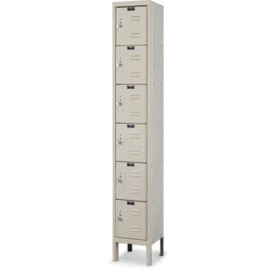 Hallowell Premium 6-Tier Steel Locker - 12X15x12" Opening - 1 Locker Wide - Unassembled - Burgundy