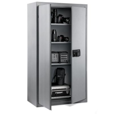 Sandusky Lee Storage Cabinets With Digital Lock - 36X18x72" - Medium Gray