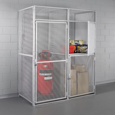 Hallowell Modular Double-Tier Storage Locker - 36X36x90" - Starter Unit - Silver