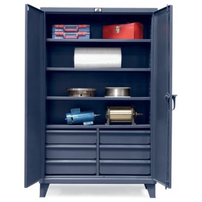 Strong Hold Ultra-Capacity Cabinet With Drawers - 60X24x78" - Dark Gray