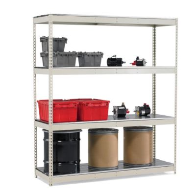 Hallowell Rivetwell Complete Standard Shelving - 48X24x84" - Steel Decking - Add-On Unit