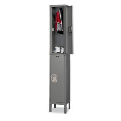 Hallowell Maintenance-Free Quiet 2-Tier Locker - 12X18x36" Opening - 3 Lockers Wide - Unassembled - Putty