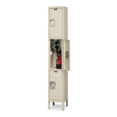 Hallowell Maintenance-Free Quiet 3-Tier Locker - 12X15x24" Opening - 3 Lockers Wide - Unassembled - Putty