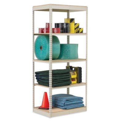 Hallowell Rivetwell Single-Rivet Shelving - 48X30x84" - Particleboard Decking - Starter Unit