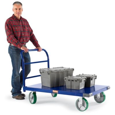 Relius Solutions Steel Platform Trucks - 48"Lx30"W Deck - Blue - Polyolefin - Blue