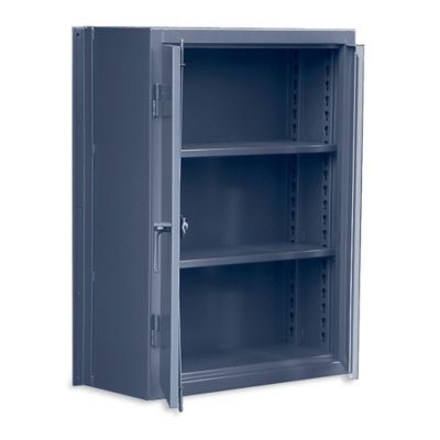 Strong Hold Wall-Mount Cabinet - 36X14x48" - With 2 Shelves - Dark Gray