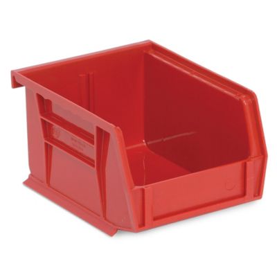 Quantum Ultra Poly Bins - 4-1/8 X5x3" - Red - Lot of 24