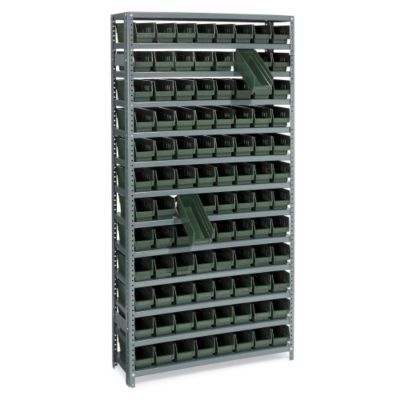 Akro-Mils High-Density Shelving With Earthsaver Bins - 36X18x75" - (78) Bins - (48) 4-1/8X17-7/8X4", (30) 6-5/8X17-7/8X4" - Terra Cotta - Gray