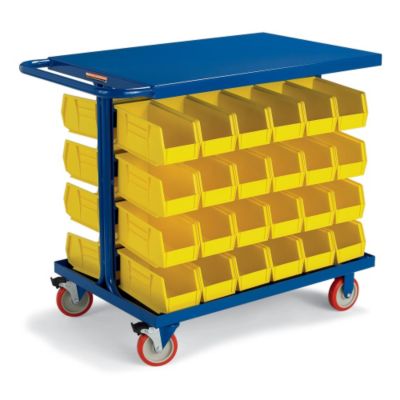 Relius Solutions Easy-Access Bin Cart - 41X18x35" - (48) 5-1/2 X10-7/8 X5" Bins - Red