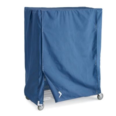 Wire Truck Covers - Blue - Fits 60"Wx24"Dx62"H Shelf Trucks - Uncoated, 100% Knitted Dustproof Polyester Material - Blue