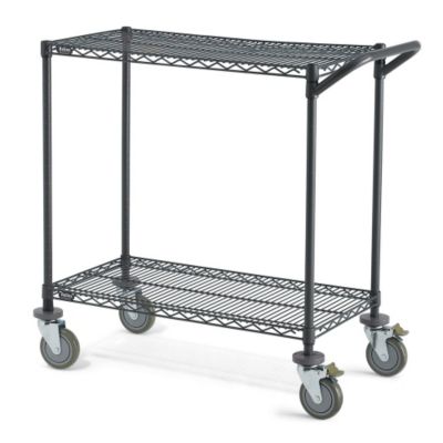 Relius Solutions Decorator Wire Utility Carts - 48"Wx24"D Shelf - 2 Shelves - Black