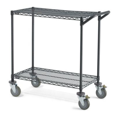 Relius Solutions Decorator Wire Utility Carts - 36"Wx18"D Shelf - 2 Shelves - Slate