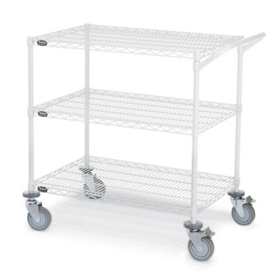Relius Solutions Decorator Wire Utility Carts - 36"Wx18"D Shelf - 3 Shelves - White