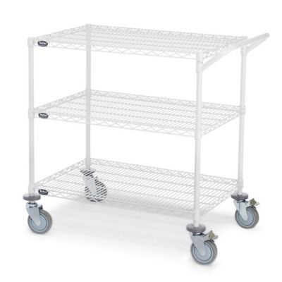 Relius Solutions Decorator Wire Utility Carts - 36"Wx24"D Shelf - 3 Shelves - Slate