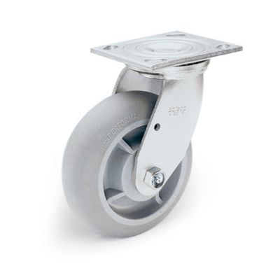 Colson Casters - Swivel - 6"Dia.X2"W Gray Round Tread Wheel With Performa Rubber-Polyolefin Core