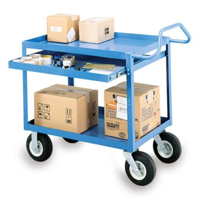 Relius Solutions Premium Multi-Use Carts With Ergonomic Handle - With Pull-Out Shelf - Polyurethane