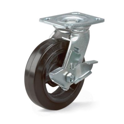 Economical Casters - Rigid - 5"Dia.X2"W Semi-Steel Wheel