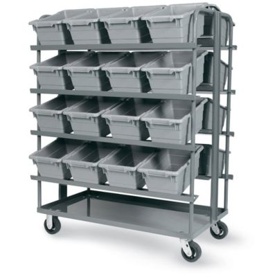 Akro-Mils Cross-Stack Tub Cart - 49X28-1/2"X59" - 16 Tubs  (F105000)