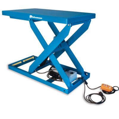 Bishamon Optimus Hydraulic Scissor Lift Tables 2000 Lb Capacity 28″wx48″d Platform Blue