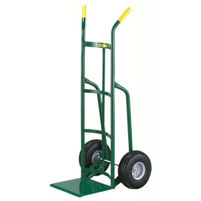 Little Giant Reinforced Noseplate Hand Trucks - 10" Solid Rubber Wheels - Dual Handle - Green