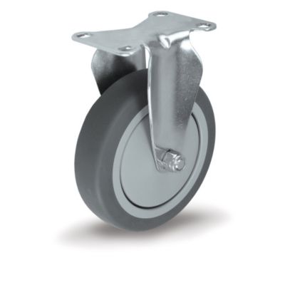 Thermoplastic Rubber Casters - Rigid - 4"Dia.X1-1/4"W Wheel