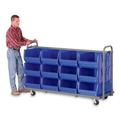 Akro-Mils Heavy-Duty Bin Cart - 41X18x48" - (6) 18-3/8 X20x12" Bins - Gray