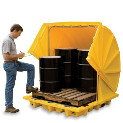 Eagle Rotary Top Outdoor Drum Storage - 59-1/2 X73-1/2 X68" - Yellow